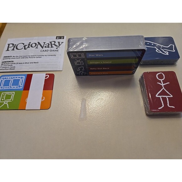 Pictionary Card Game, Travel, Family, Mattel 2009, No Drawing Required  New Open - Picture 3 of 4